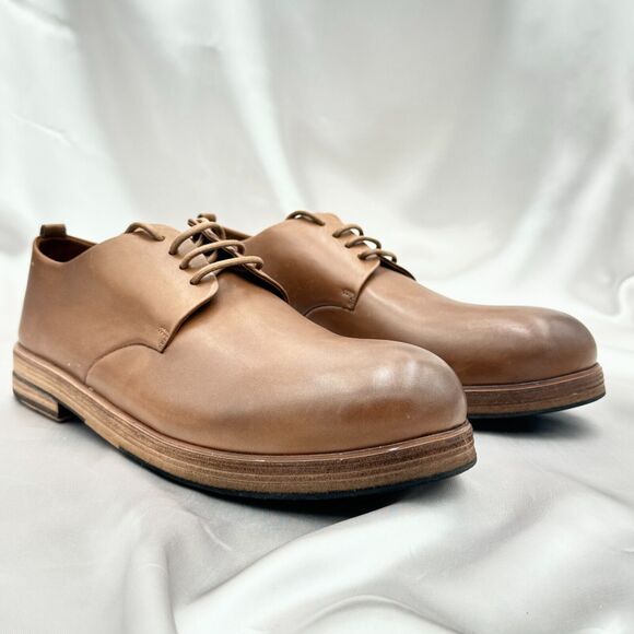 Marsèll Zucca Zeppa Braun Tan Leather Lace Up Derby Shoes Size 46 / 12 US